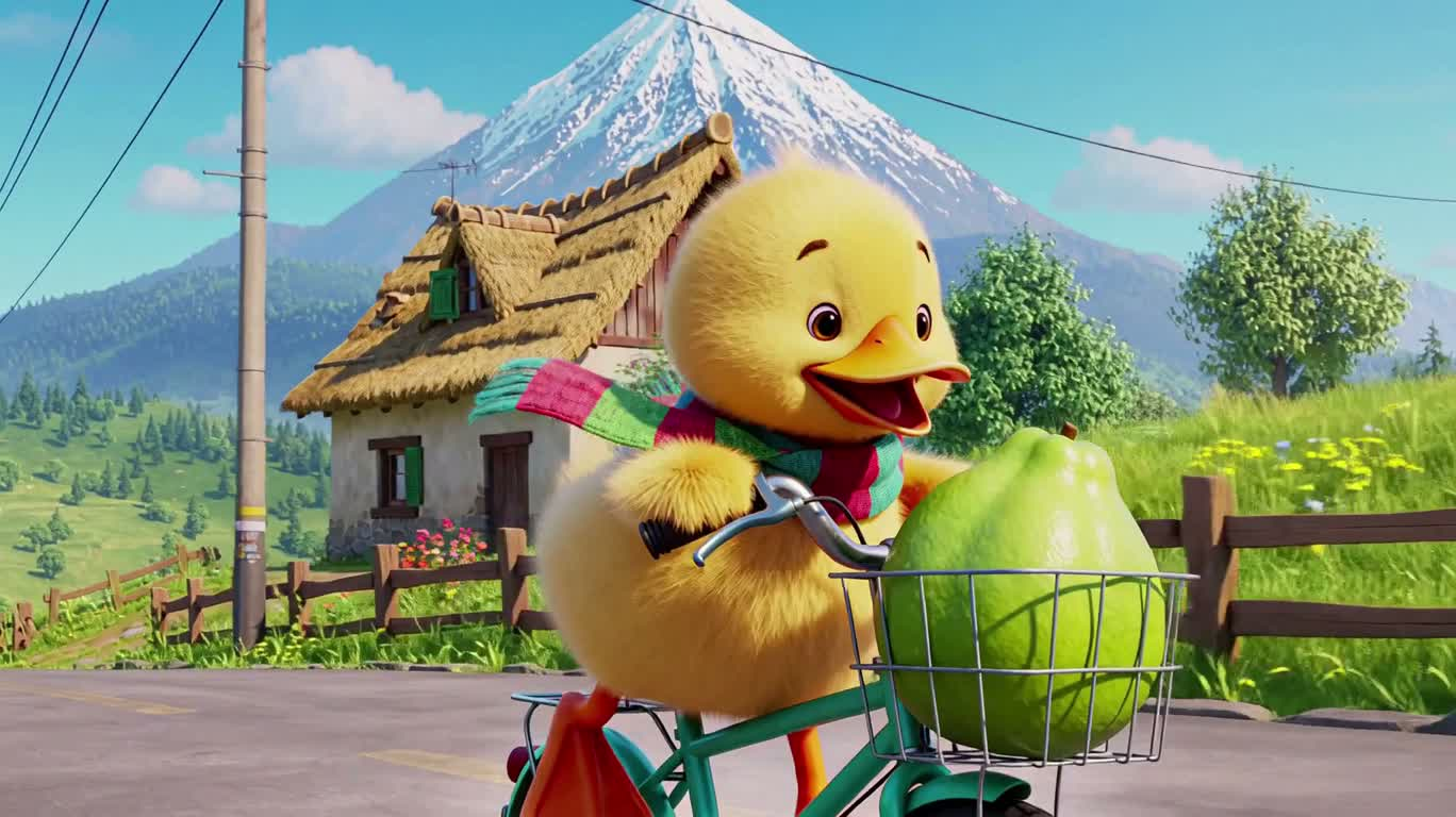 Duck Cycling Through Mountain Roads