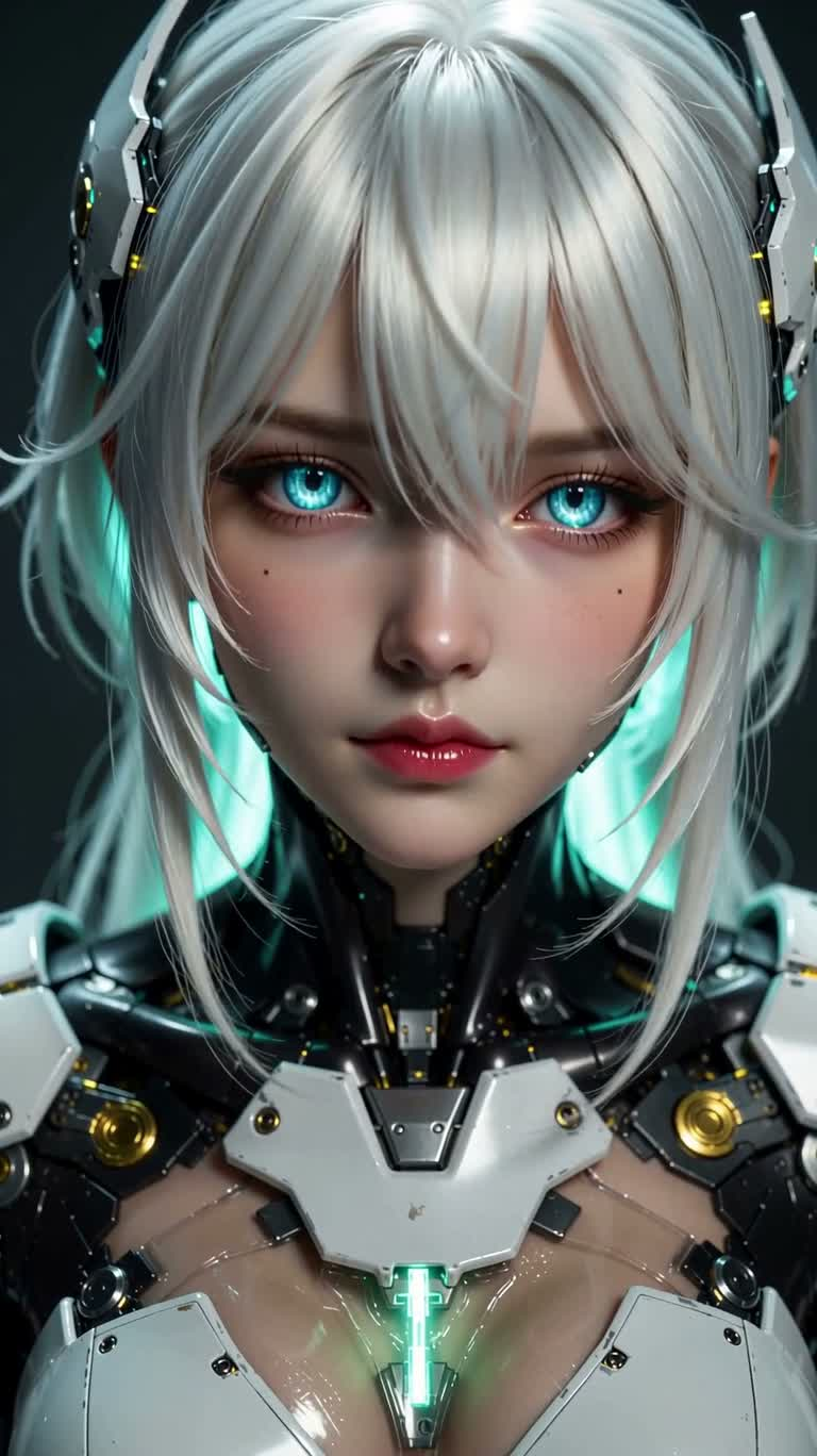 白发仿生战士肖像