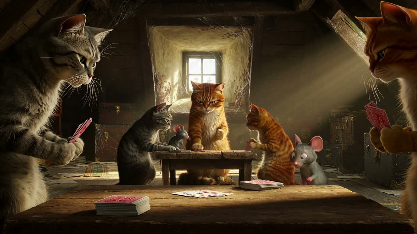 Attic Cat and Mouse Card Game