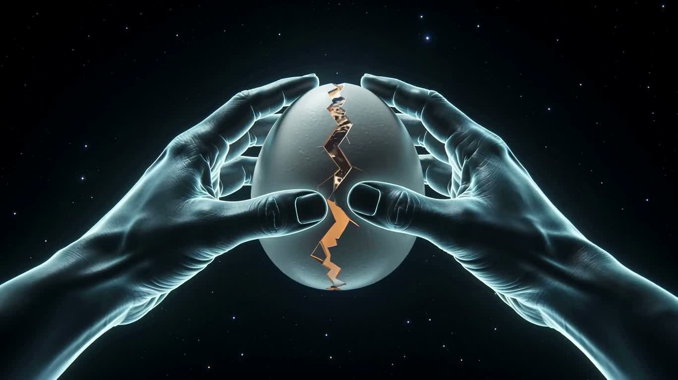 宇宙融化地球蛋 — AI video creation