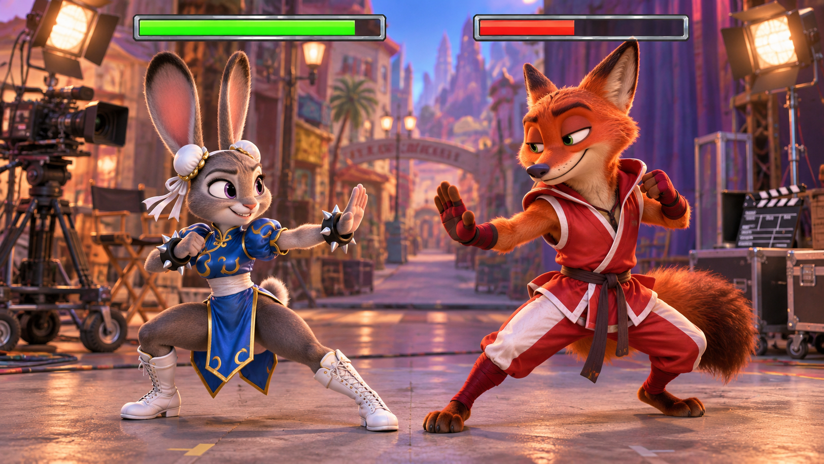 Judy en Chun-Li, Nick en Petit Chaperon rouge