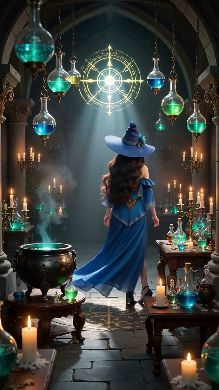The Alchemist in the Blue Dress in the Magic Dungeon