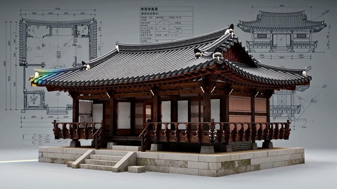 韩屋蓝图的光影巡礼 — AI video creation