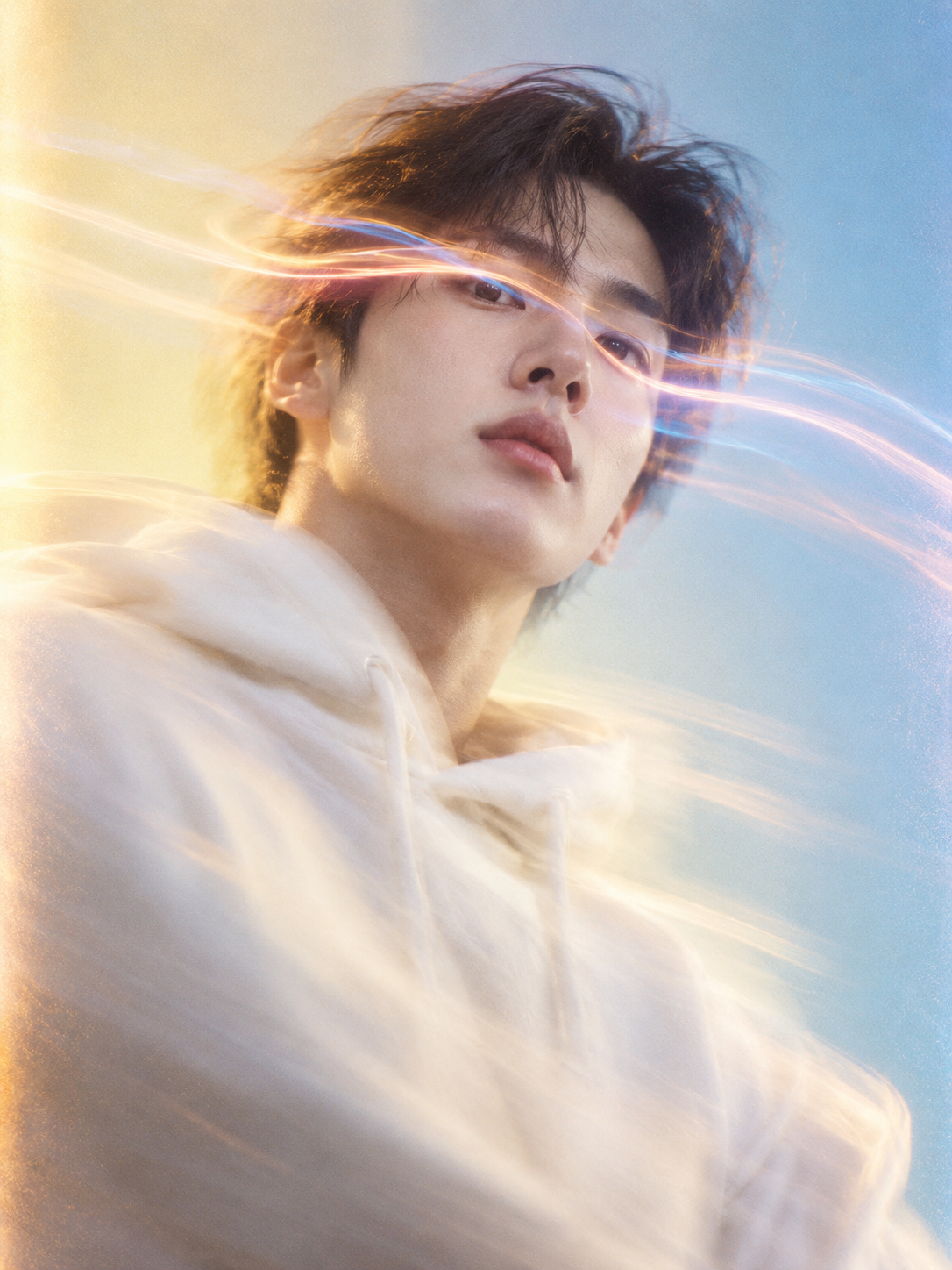 粉彩光轨绘就的梦幻韩系少年 — AI image creation