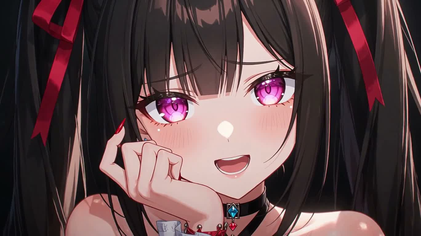 绝望系双马尾辣妹动画短片 — AI video creation