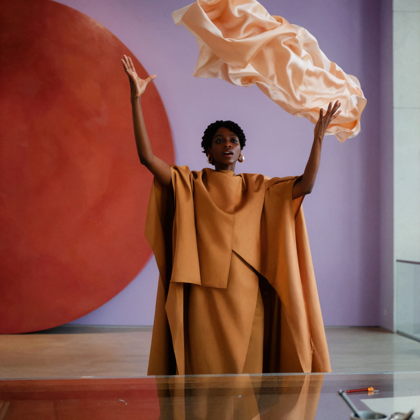 Créatrice de mode africaine · Soie en mouvement · Portrait d'ambiance