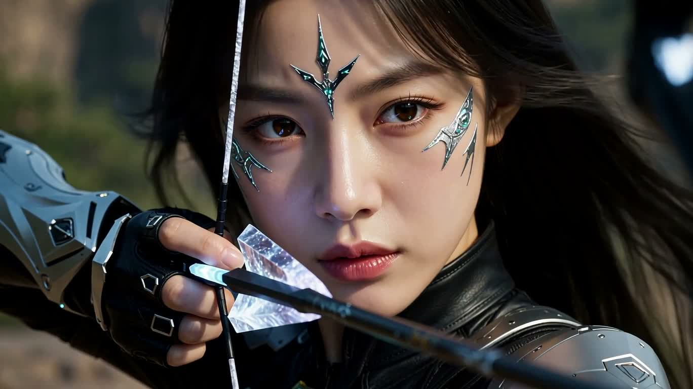 银纹女猎手：峡谷能量箭袭 — AI video creation