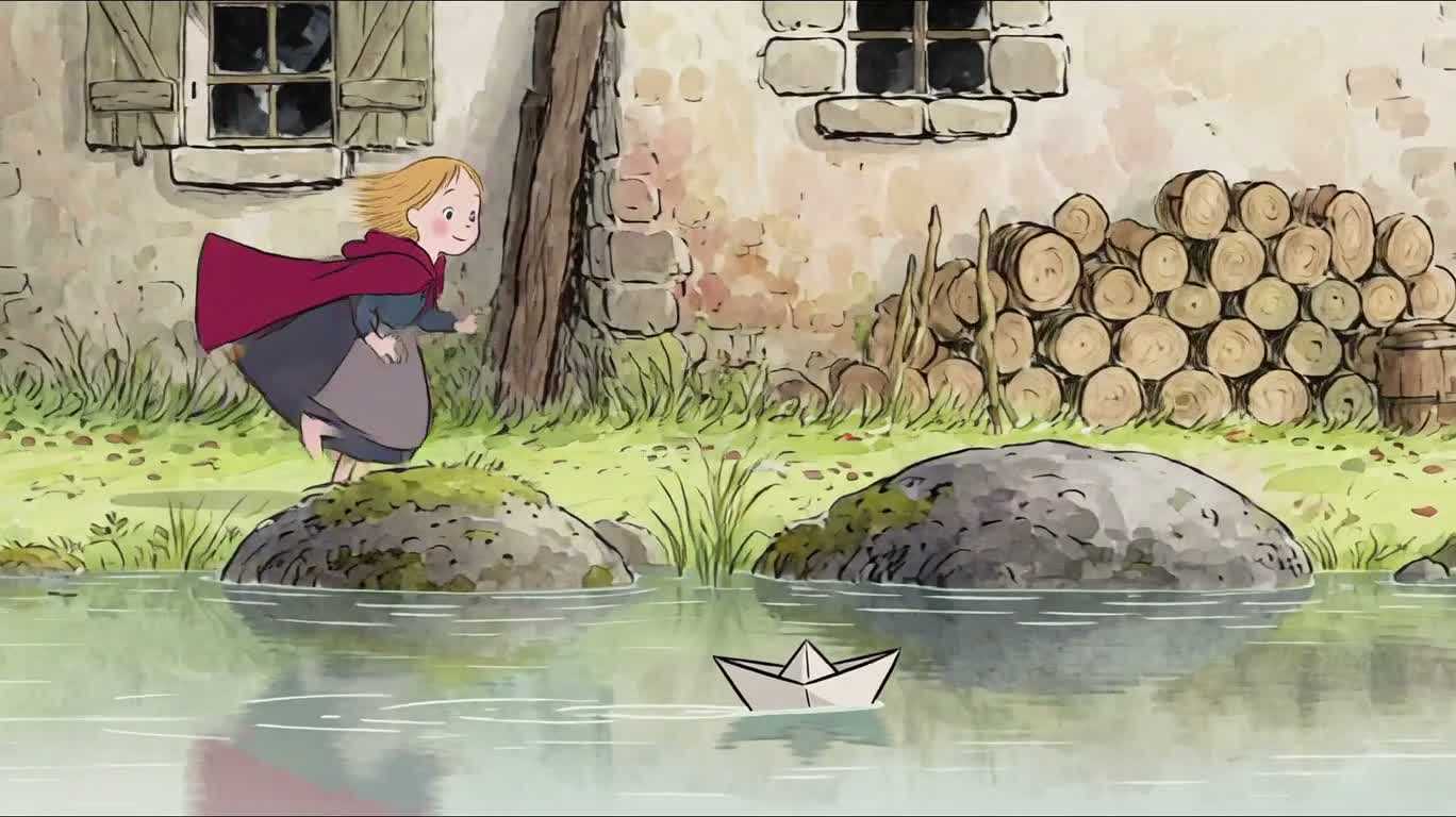 水车边的纸船追逐 — AI video creation