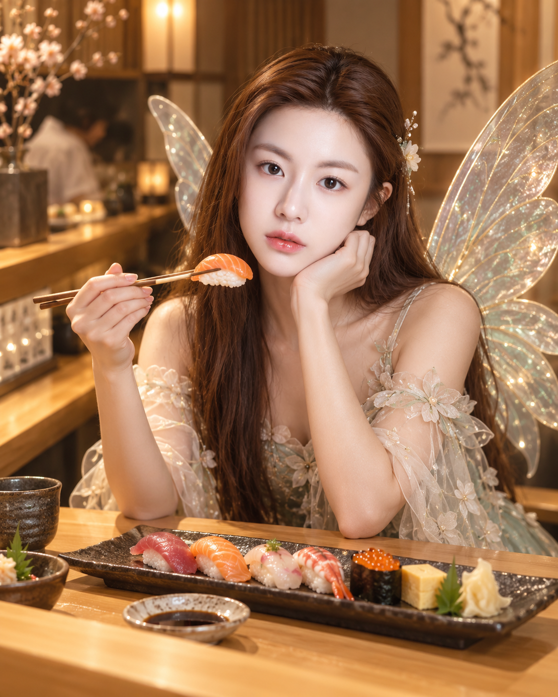 仙子寿司店品尝写实美味寿司 — AI image creation