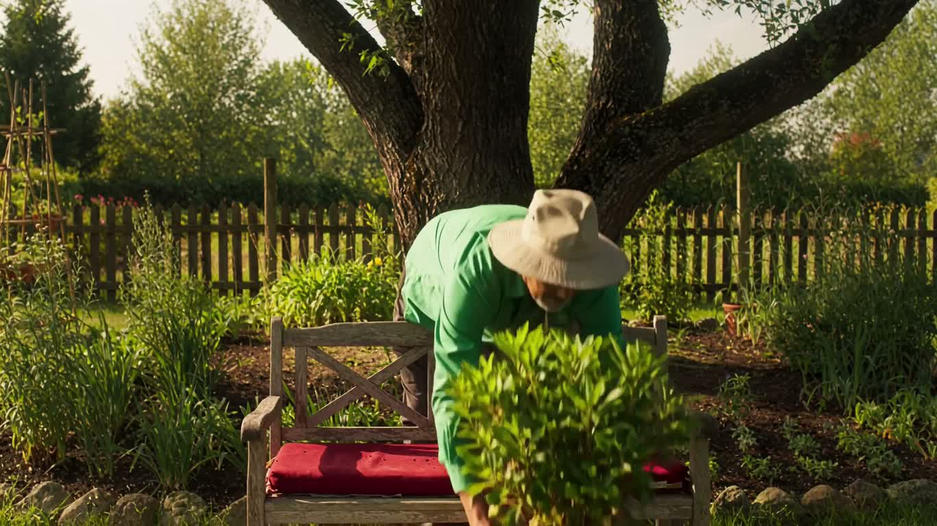 Gardening in a Quiet Garden — AI video creation
