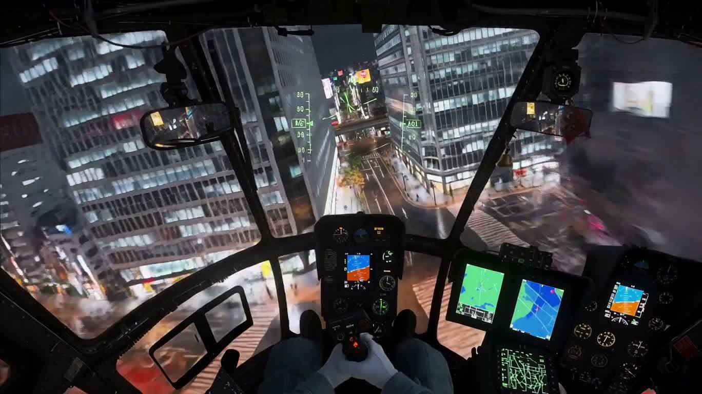 东京夜空低空穿行 — AI video creation