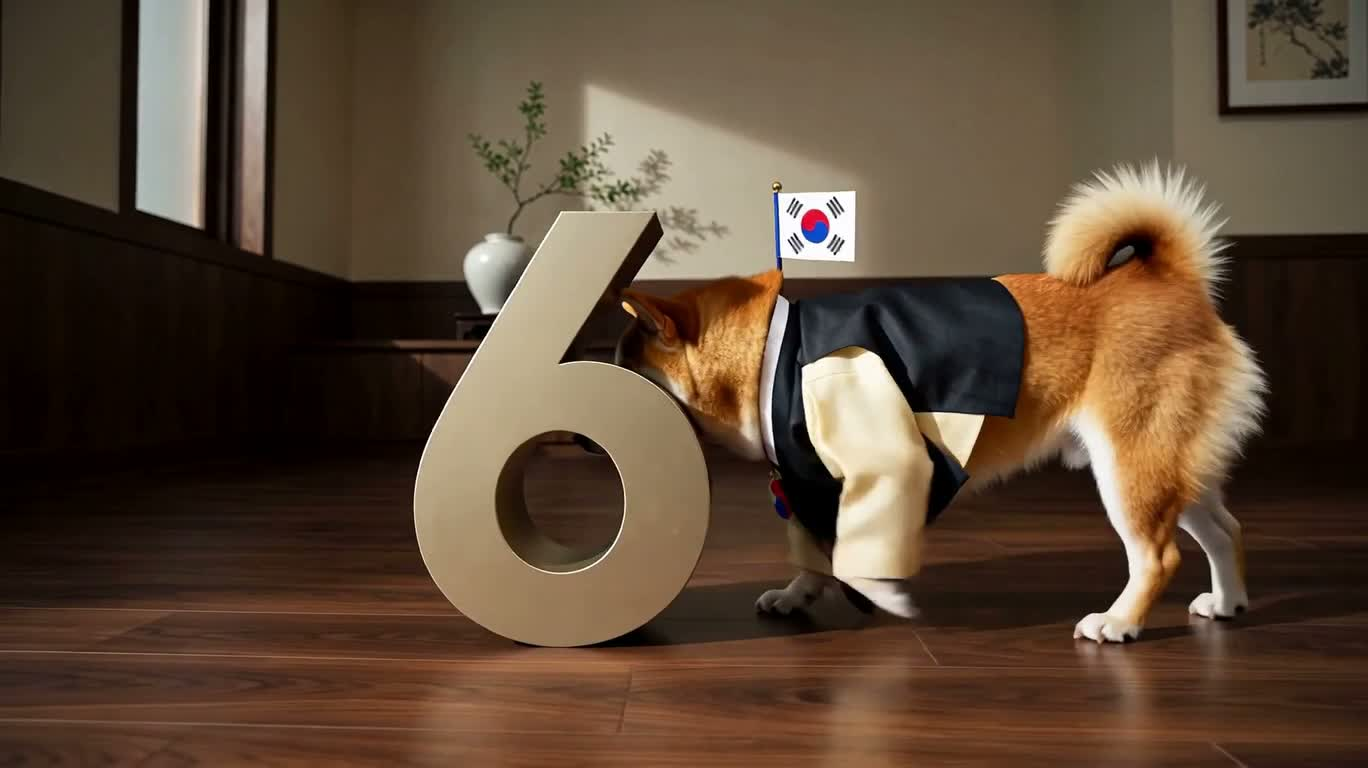 柴犬严肃完成6000庆典 — AI video creation