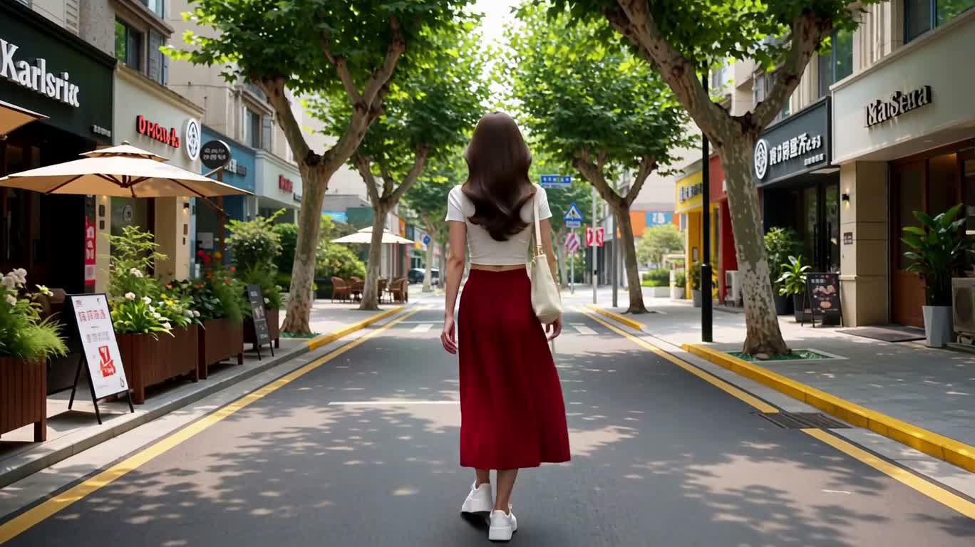 阳光街巷里的发型焕新之旅 — AI video creation