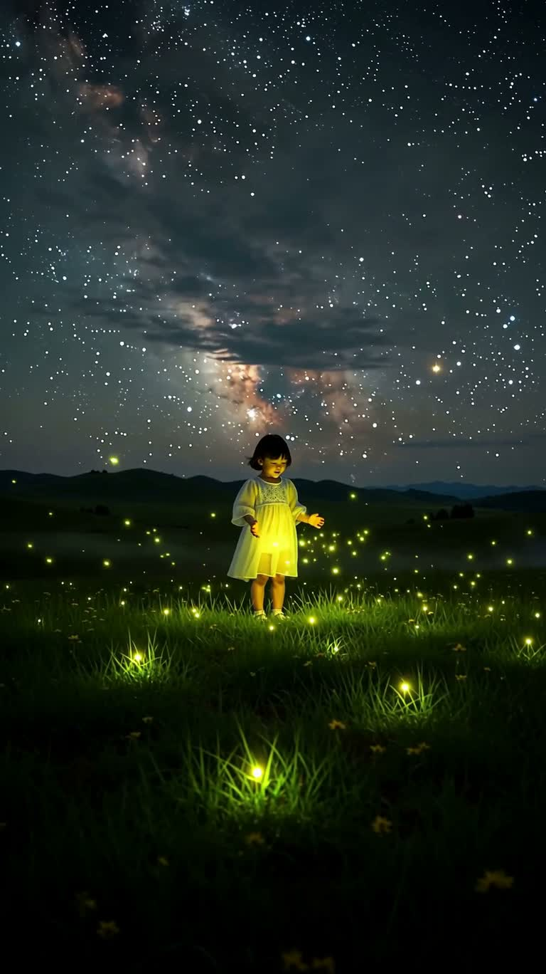 Childhood Dreams in a Field of Fireflies — AI video creation