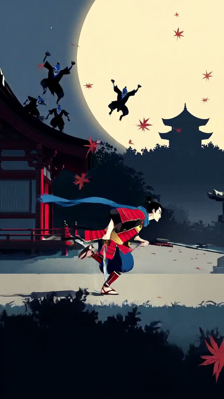 月下の五色侍の追跡 — AI video creation