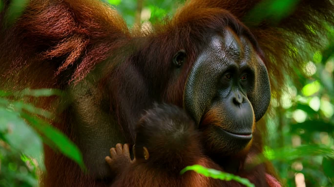Tendresse maternelle dans la forêt tropicale — AI video creation
