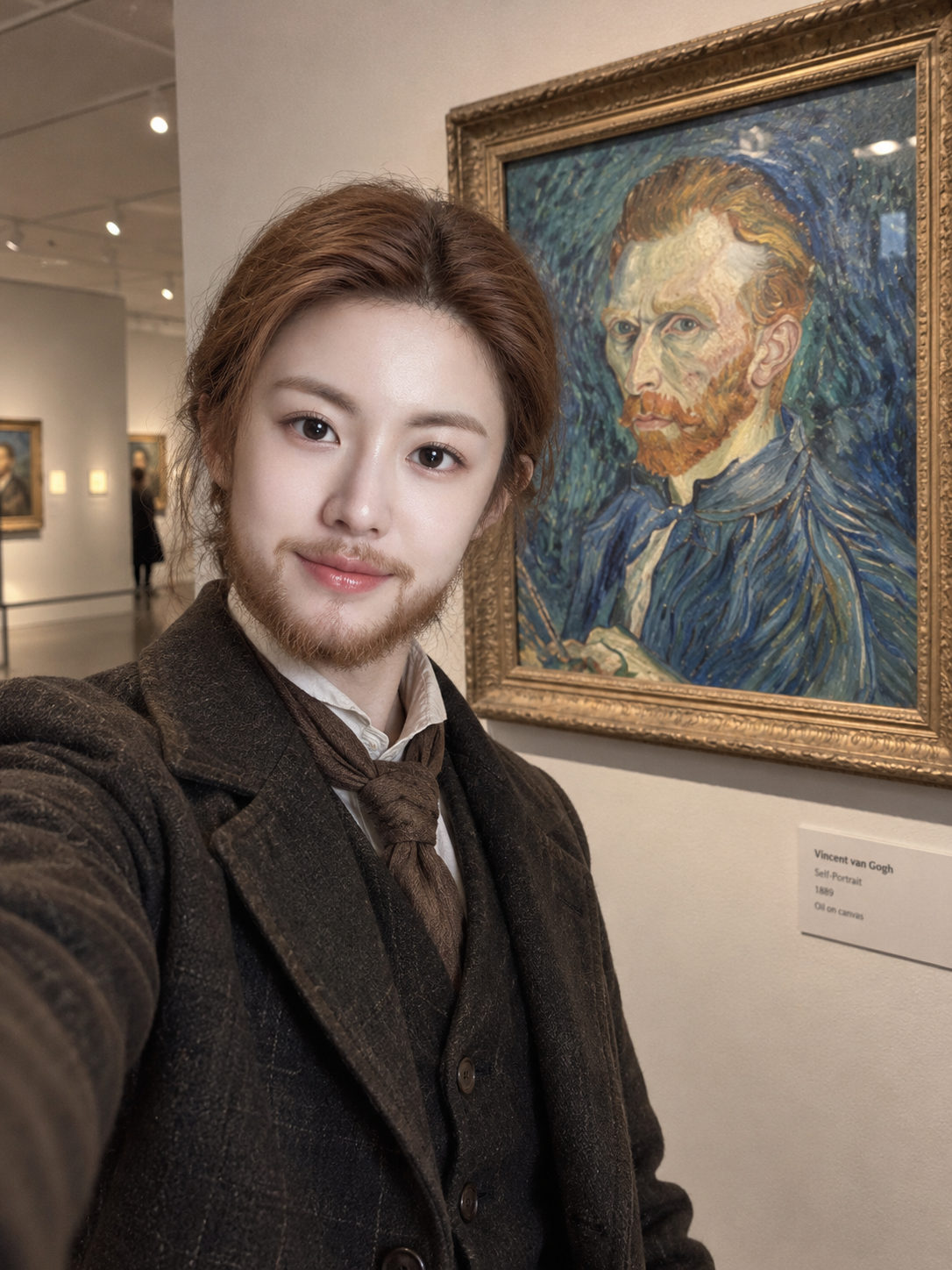 Ảnh selfie phong cách Van Gogh tại bảo tàng nghệ thuật hiện đại