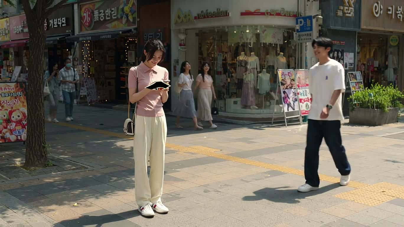 街角相遇后的甜蜜约会 — AI video creation