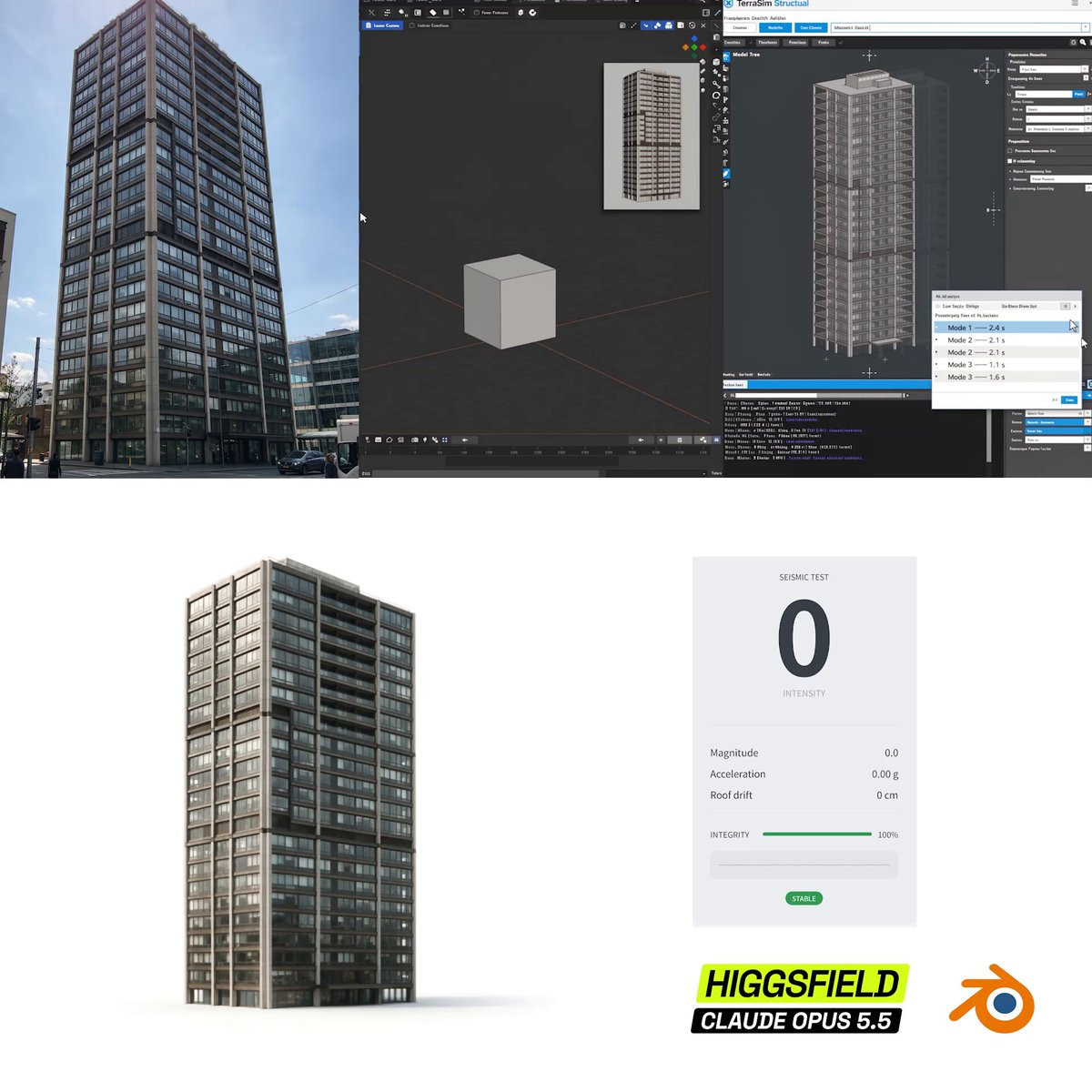 照片建模建筑倒塌模拟 — AI video creation