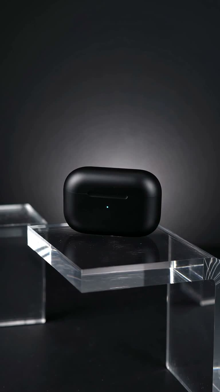 Matte Black Earbud Case Open and Close Showcase — AI video creation