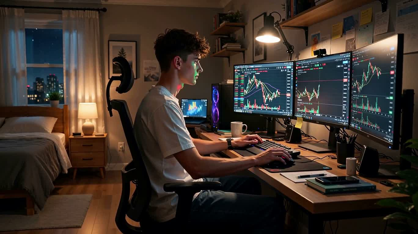 Đêm giao dịch crypto neon