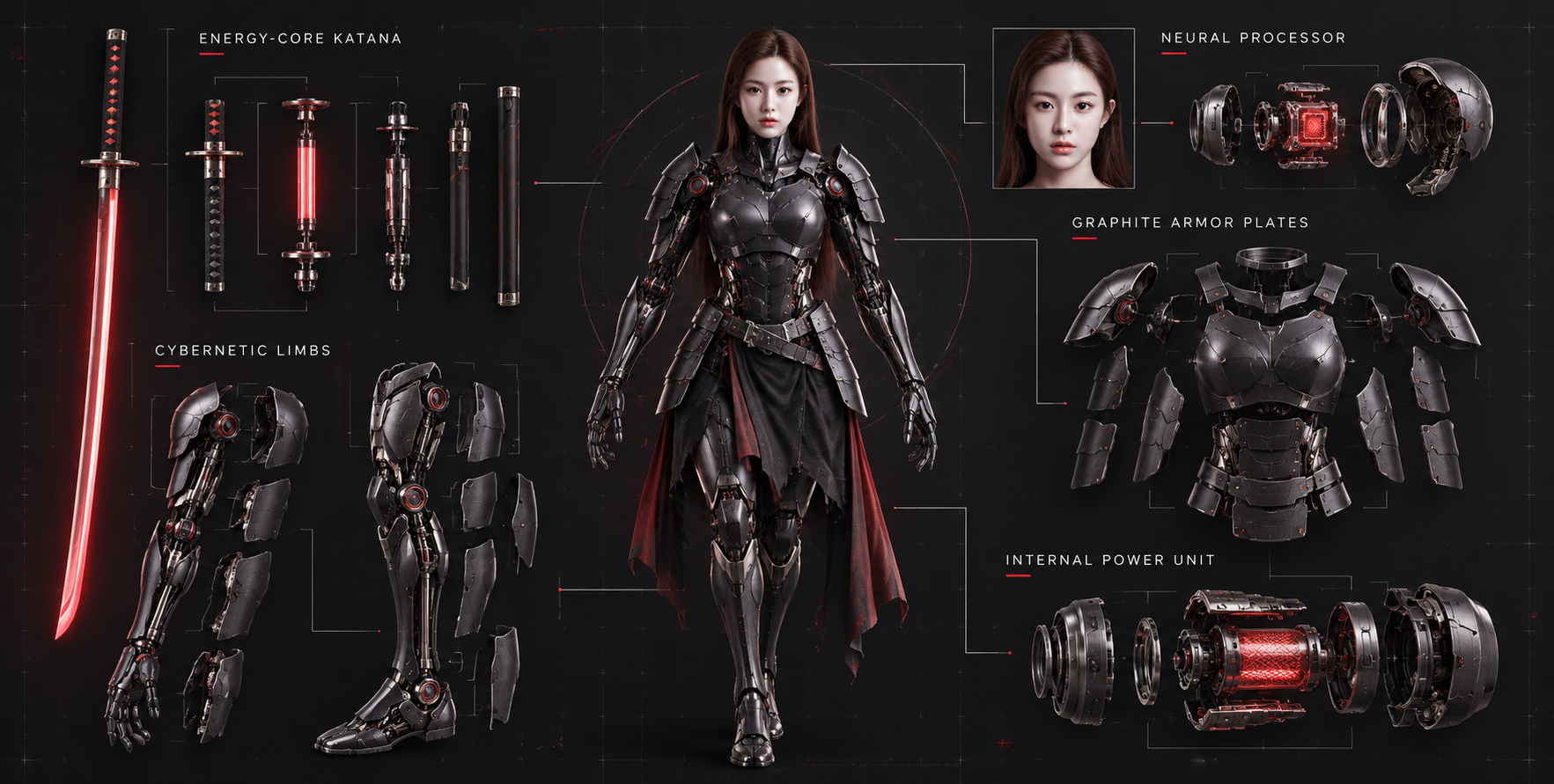 사이버 사무라이 기계 구조 분해도