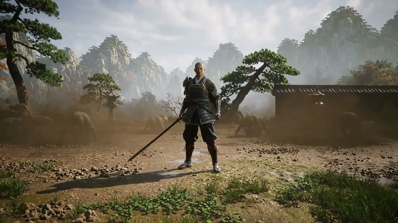盲目の少林僧の寺院決戦 — AI video creation