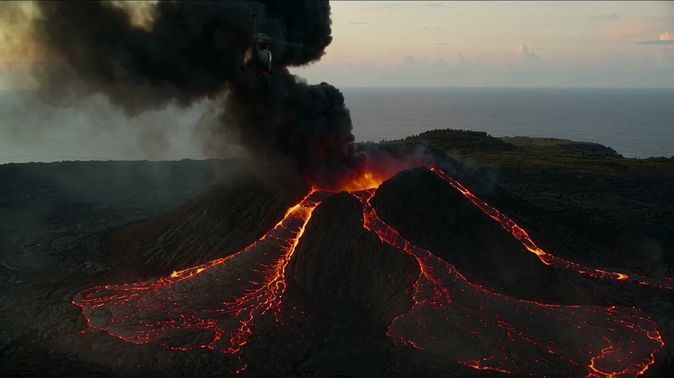 火山深处的熔岩龙骨 — AI video creation