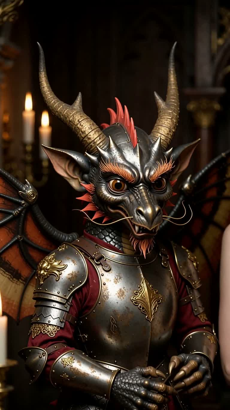 Gothic Armor Fairy and Adult Woman Wedding Portrait