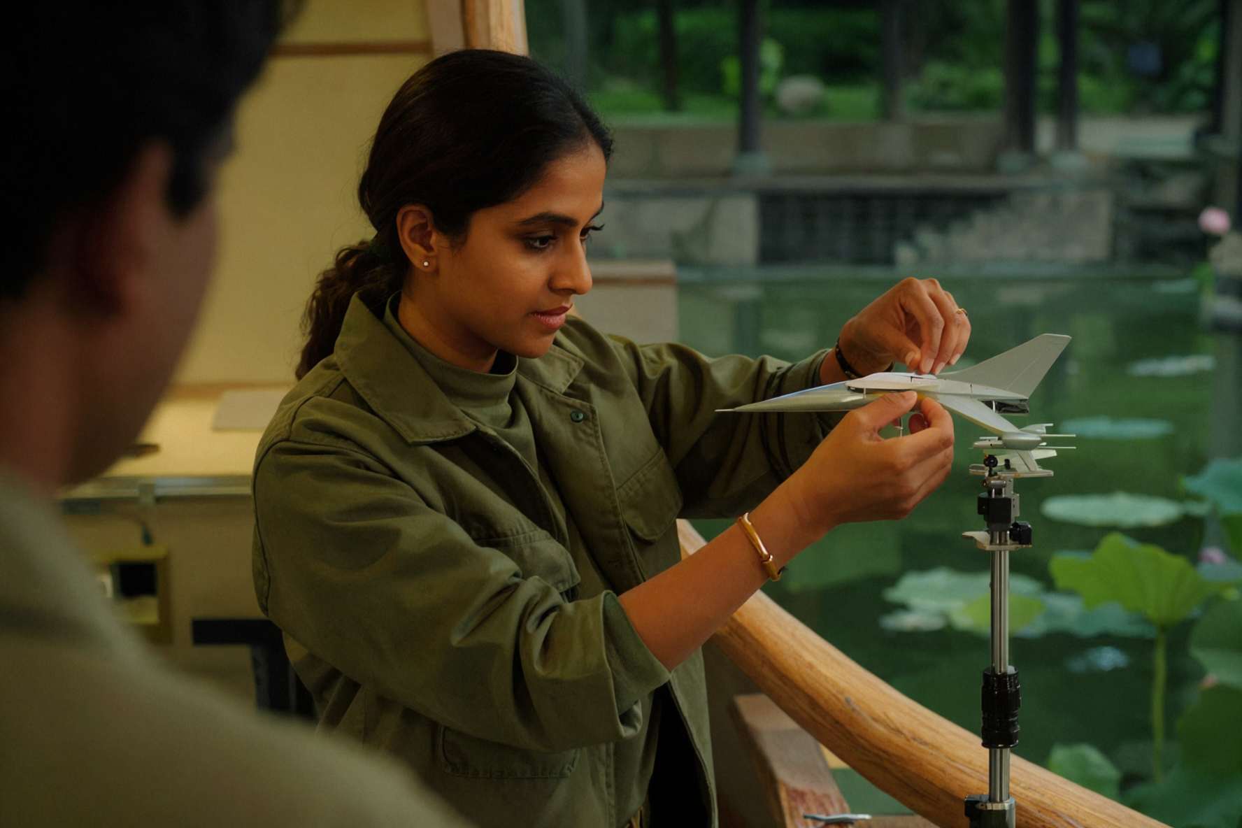 Adult South Asian Female Engineer · Wind Tunnel Model · Cinematic Still — AI image creation