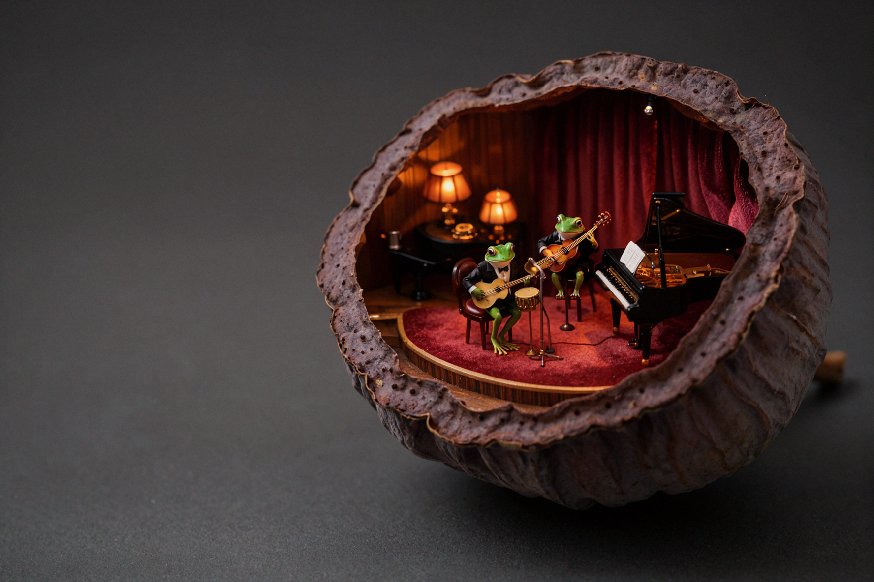 Bar de jazz des grenouilles · Miniature en tilt-shift