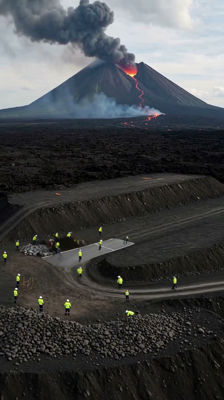 火山谷紧急避难城建设缩时 — AI video creation