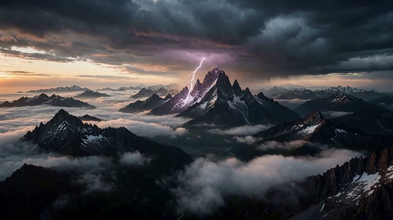 雷雲の頂に広がる幻想の山境