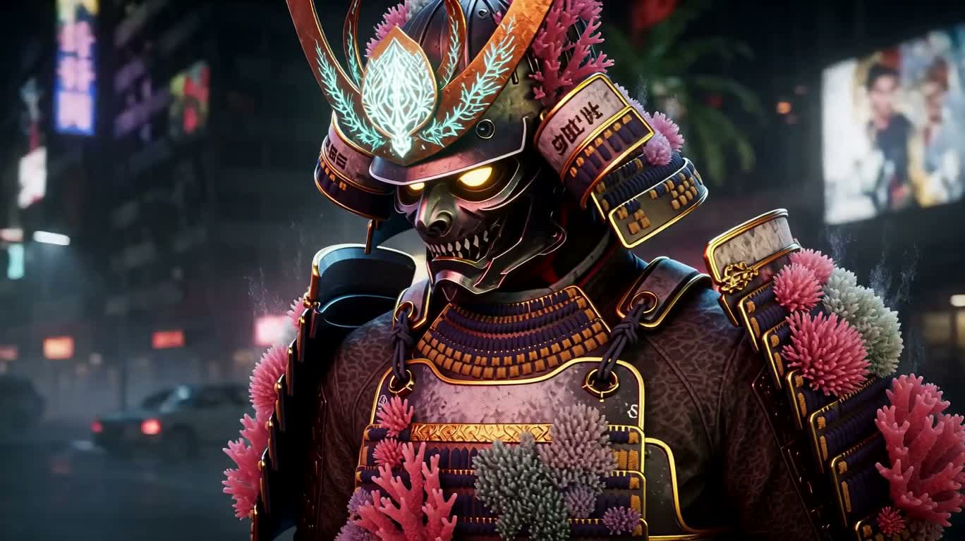 霓虹珊瑚武士 — AI video creation