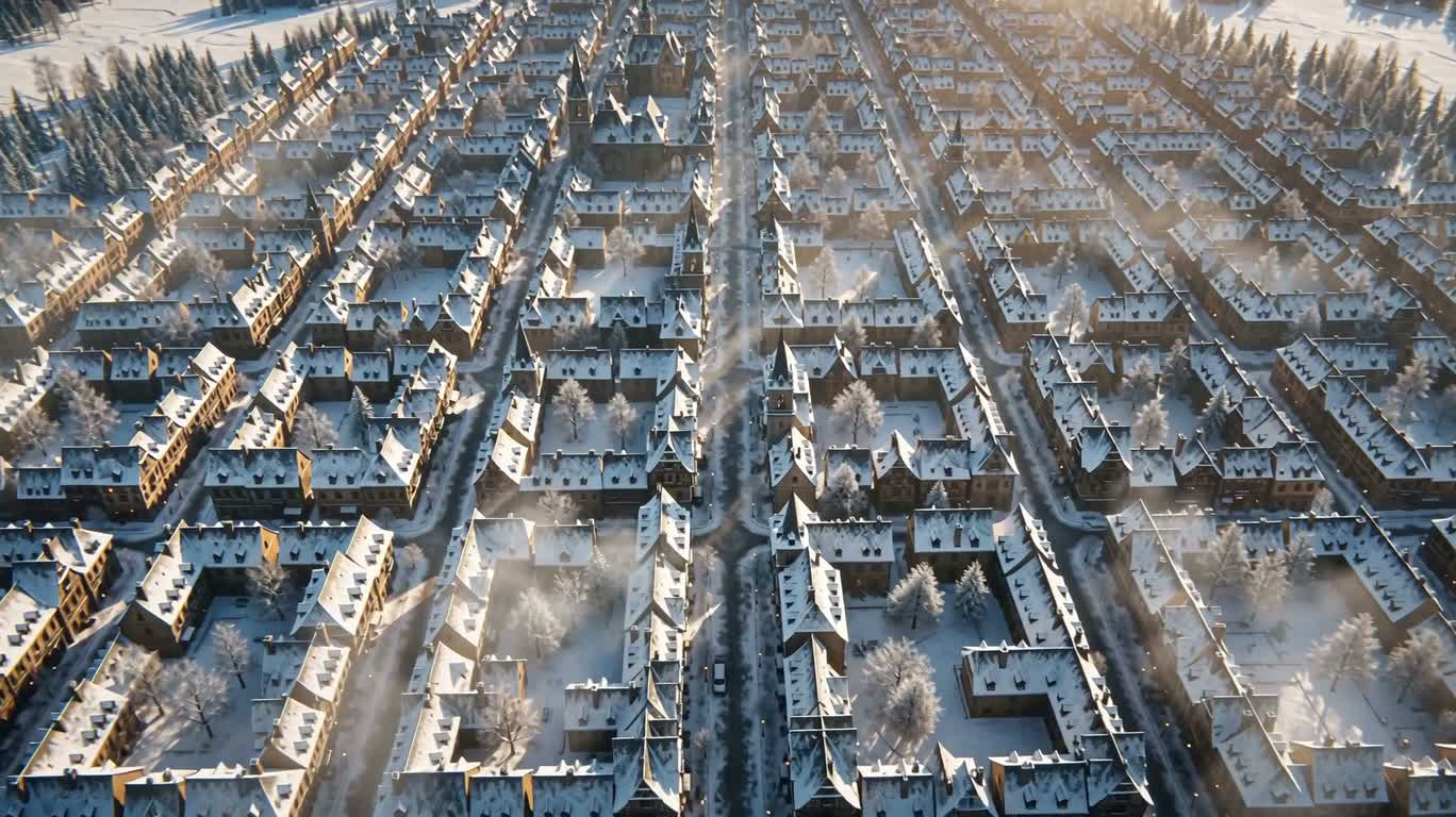 Gothic Tarot Old Town After Snow — AI video creation