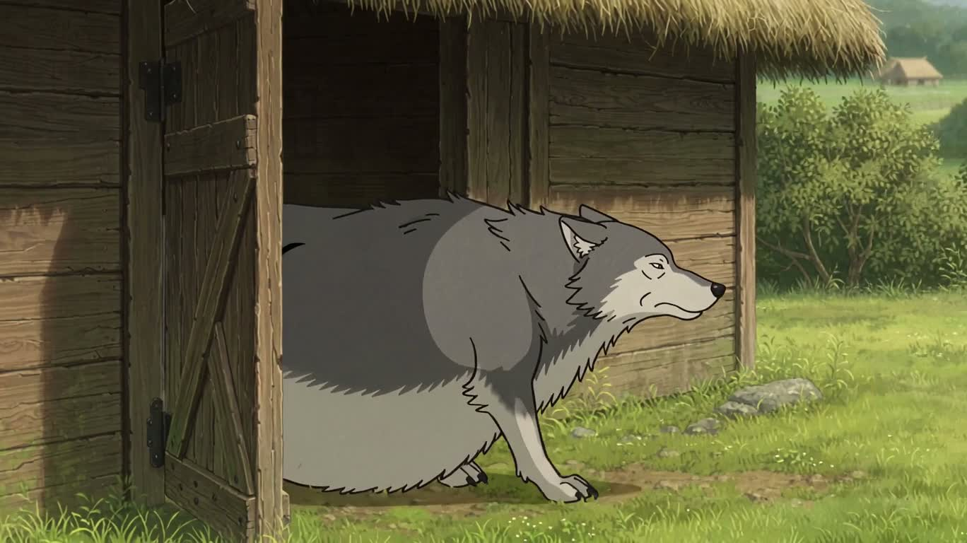 Giant-Bellied Wolf Leaves the Enclosure — AI video creation