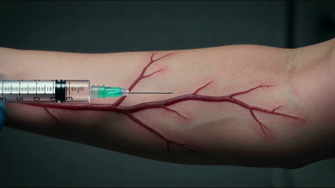 临床静脉注射微观特写 — AI video creation