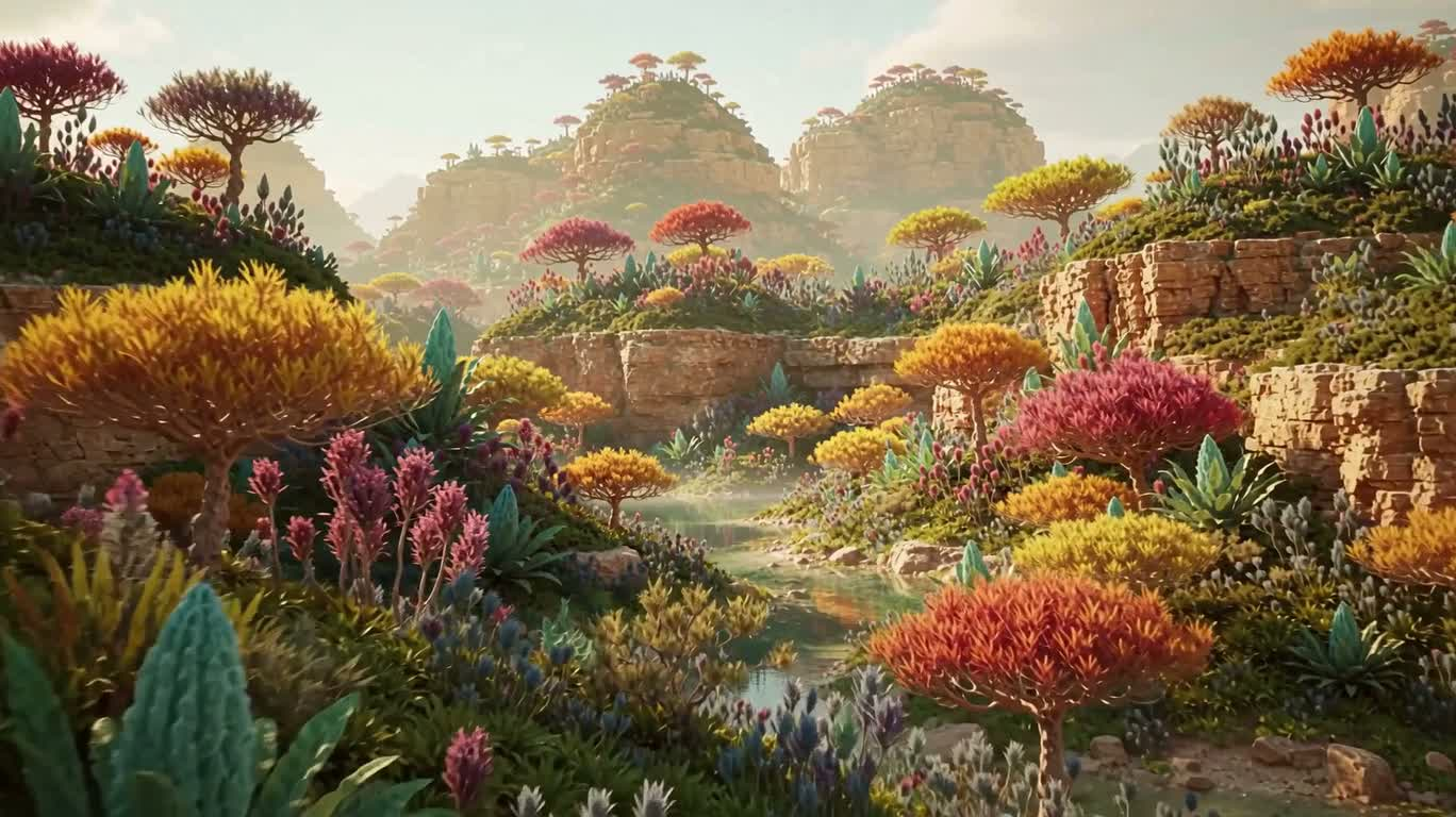 异星绚彩生命景观 — AI video creation