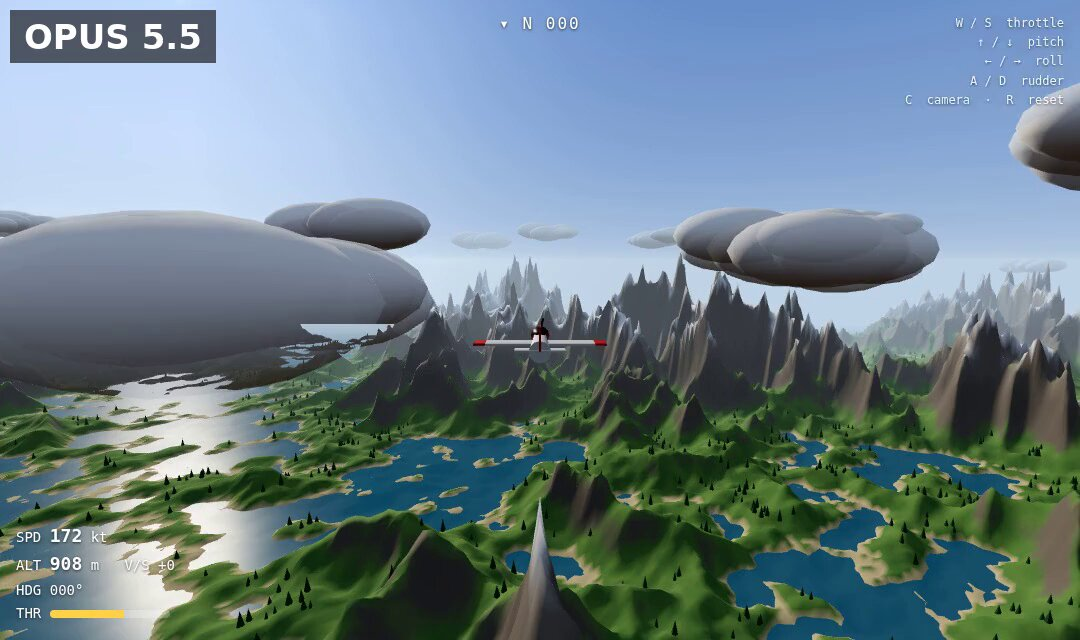 Procedural mountain flight simulator