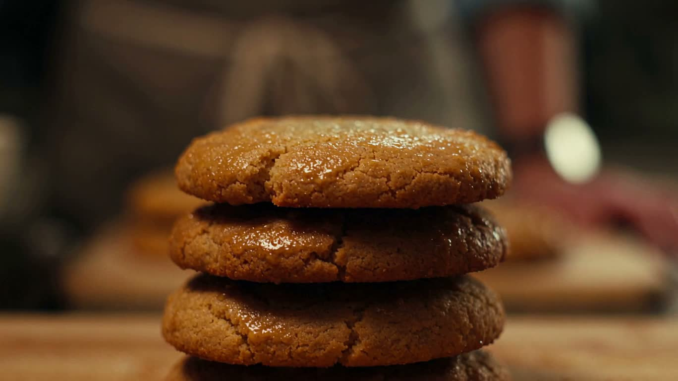 Cookies in a Warmly Lit Kitchen