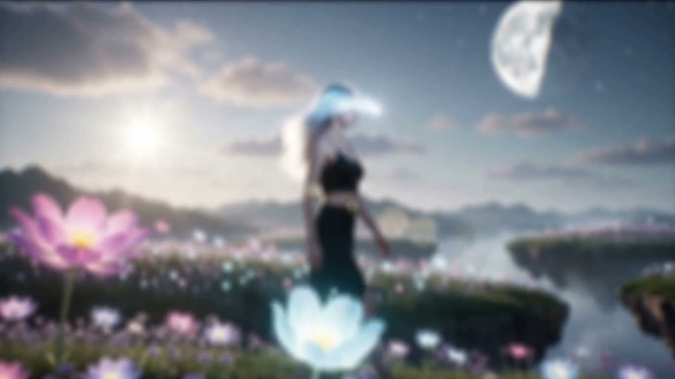 Silver-Haired Woman and the Floating Flower Island Dream — AI video creation