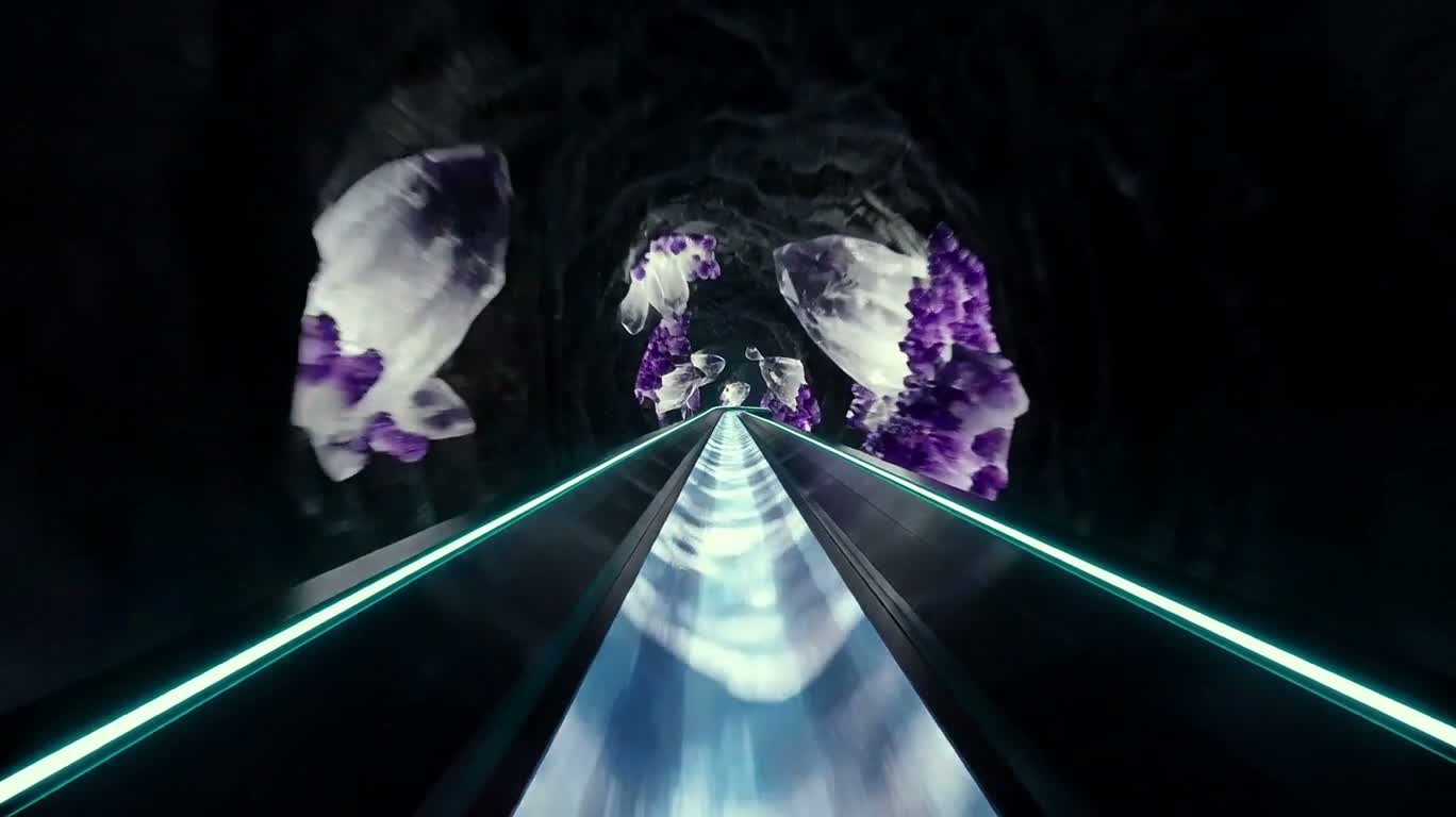 晶洞彩光磁悬浮飞行 — AI video creation