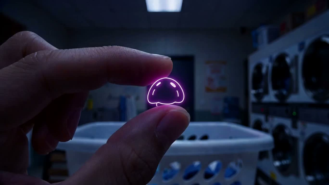 午夜洗衣店的霓虹涂鸦 — AI video creation