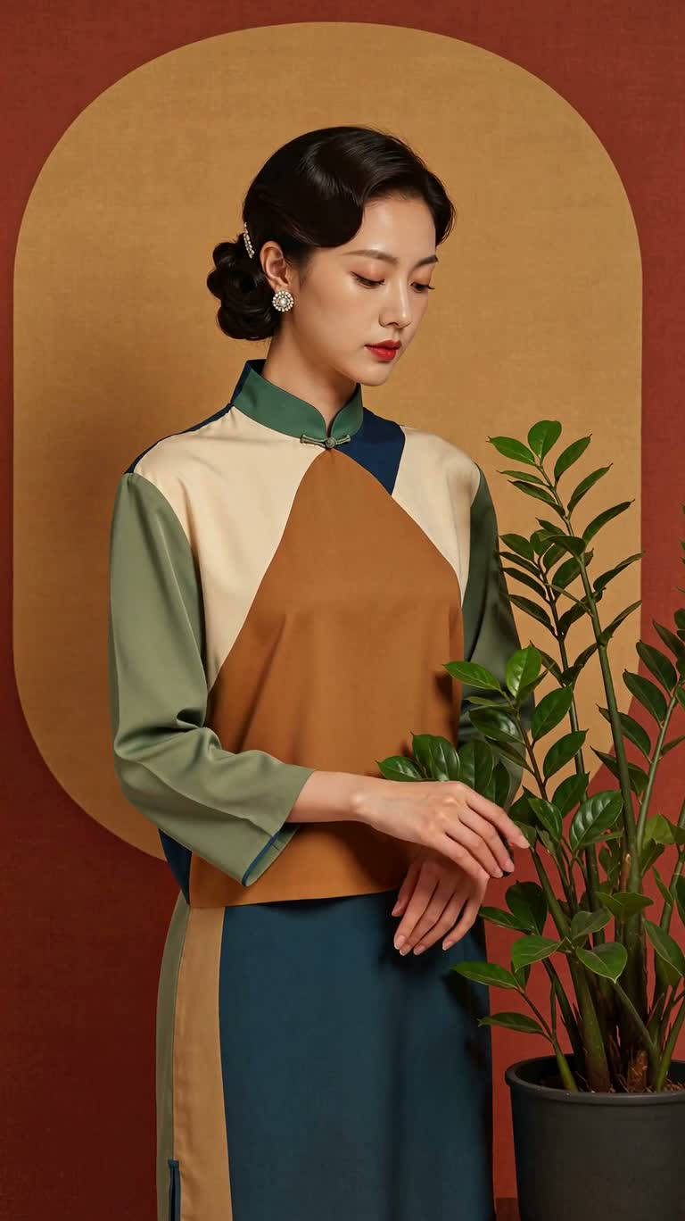 植物旁的灵性肖像 — AI video creation