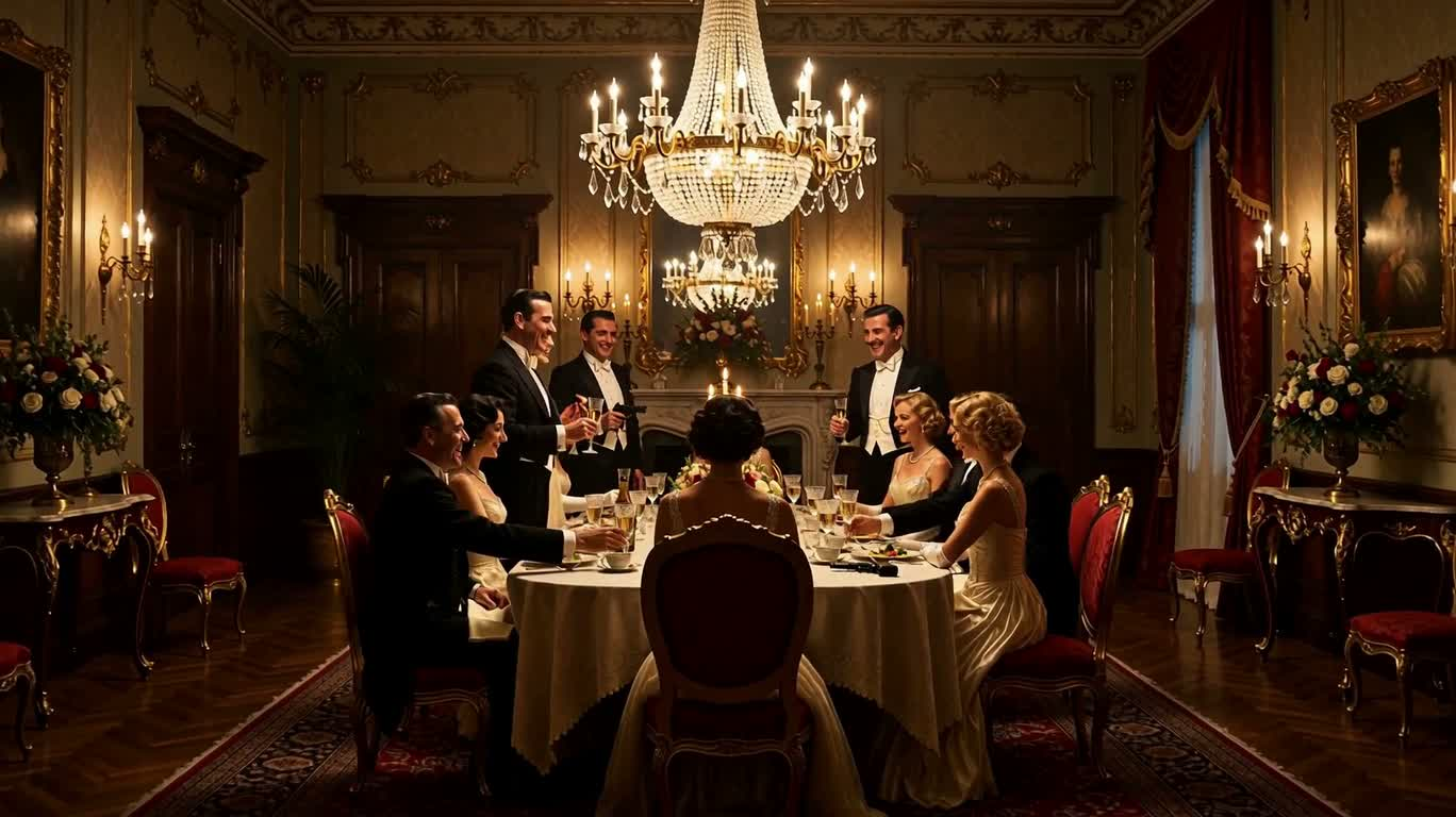 Champagne et cigares : la fête de la famille mafieuse — AI video creation