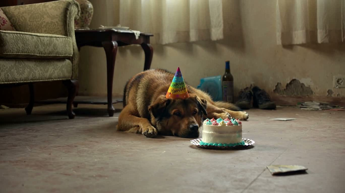 捨て犬の誕生日の場面 — AI video creation