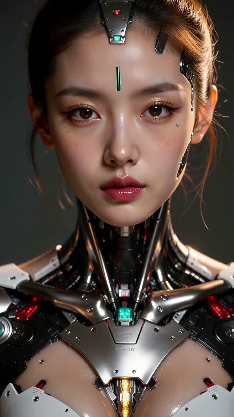 따뜻한 빛의 기계 유령 — AI video creation