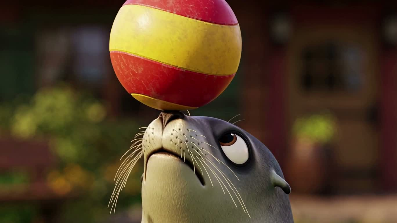 Seal Balancing a Ball on Its Nose