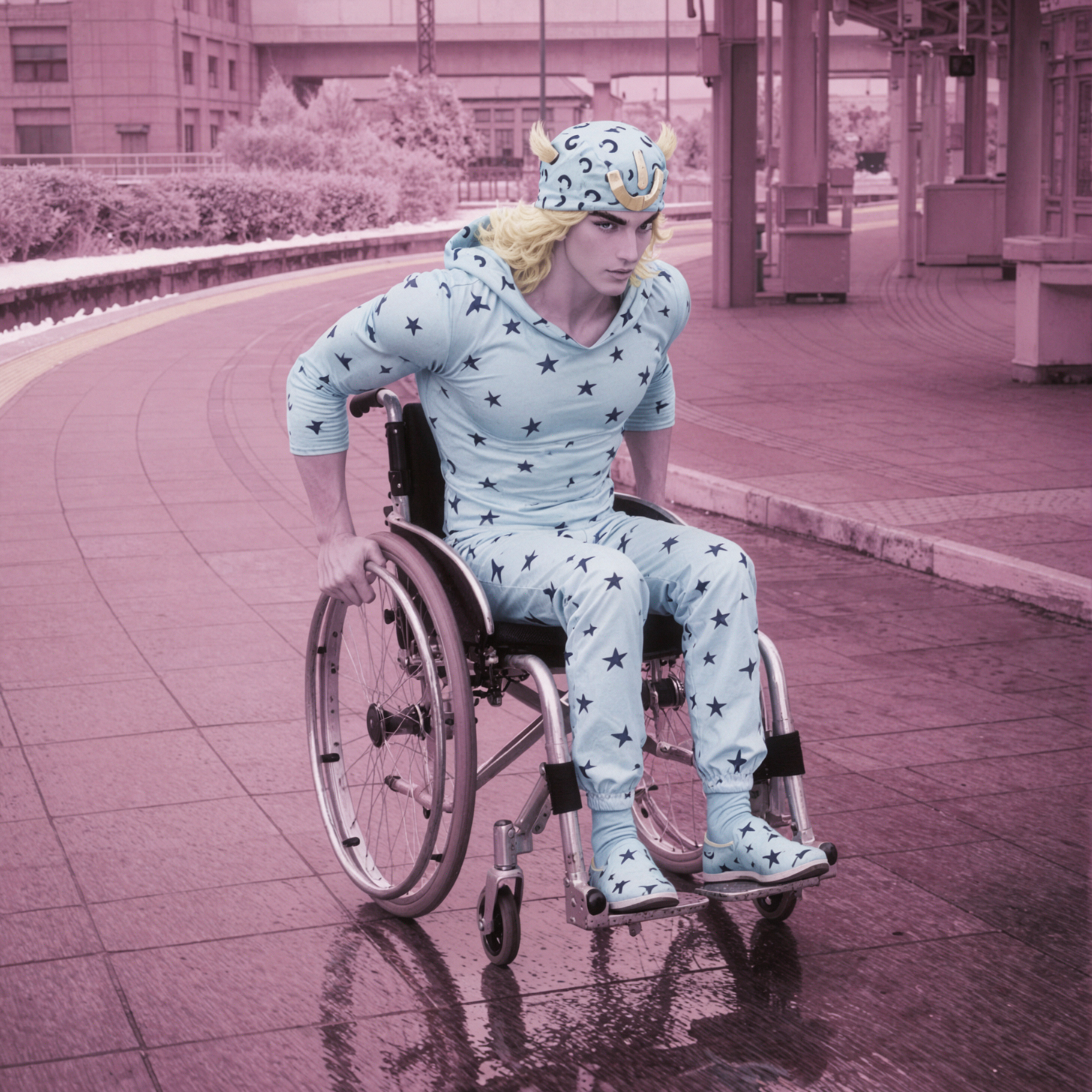 强尼·乔斯达 · 疾行转弯 · 红外假色 — AI image creation