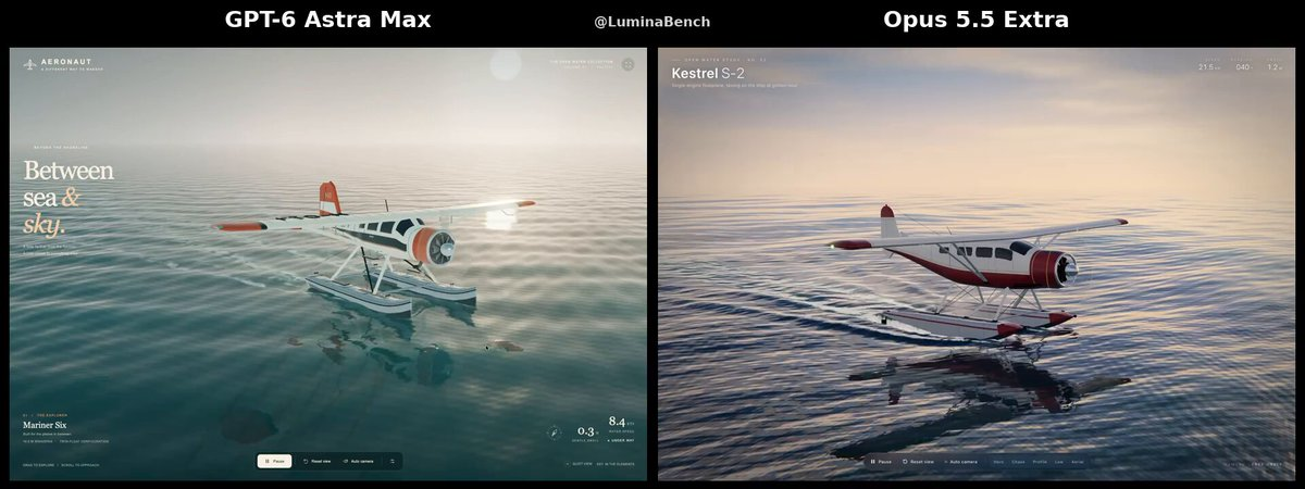 3D seaplane model comparison — AI video creation